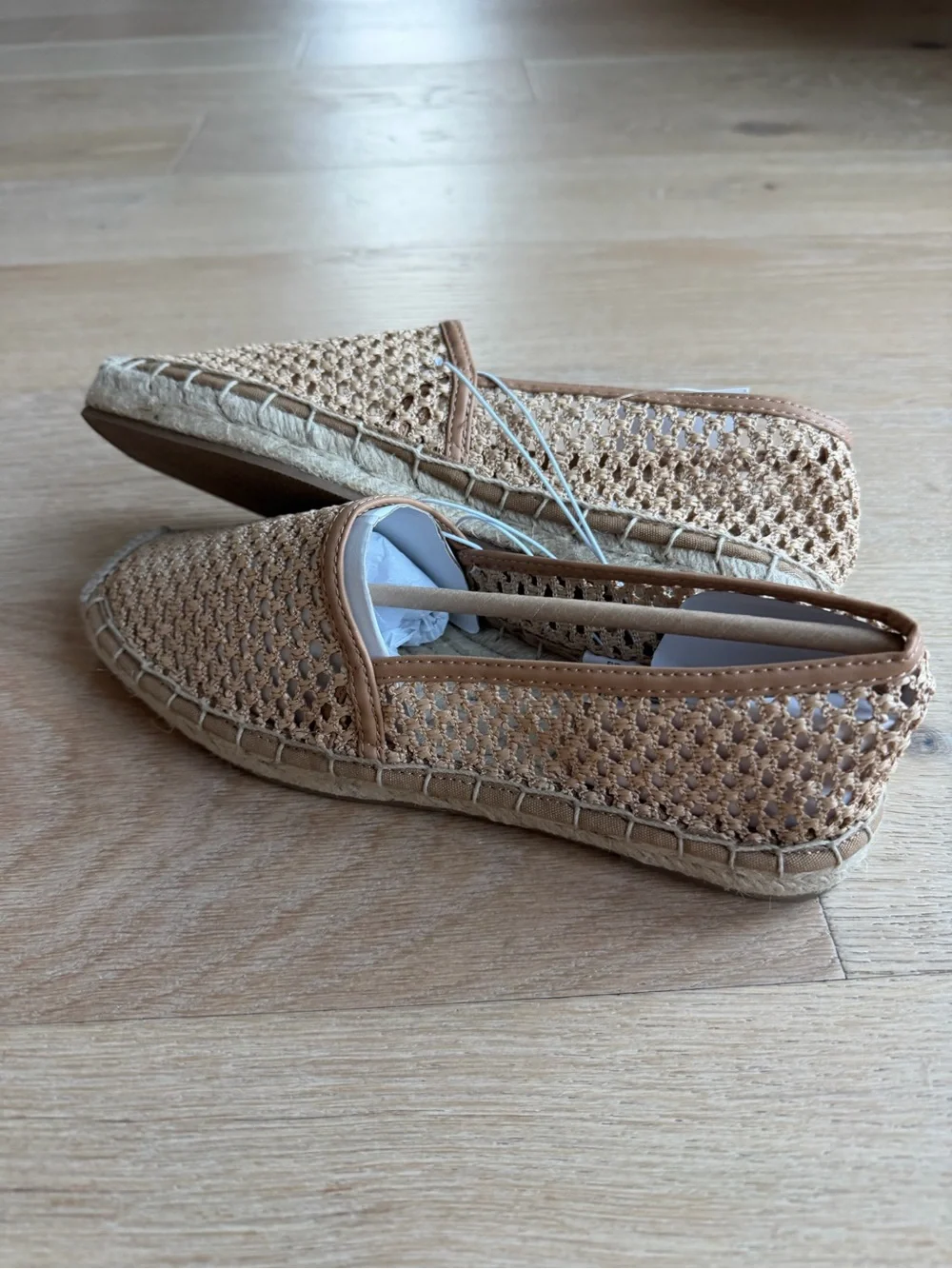 H&M Beige Woven Espadrille Slip-Ons